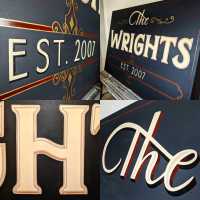 the-wrights-family-sign-commission-sign-handpainted-scrolls-gold-traditional-signwriting-signwriter